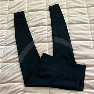 Black Leggings with Striped Detail